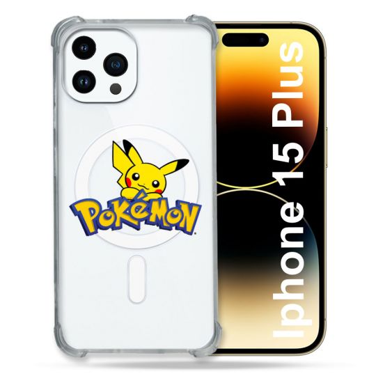 Coque Compatible MagSafe Transparente Pour Iphone 15 Plus (6.7) Pokemon
