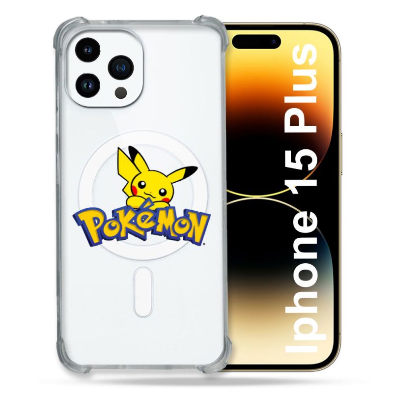 Coque Compatible MagSafe Transparente Pour Iphone 15 Plus (6.7) Pokemon