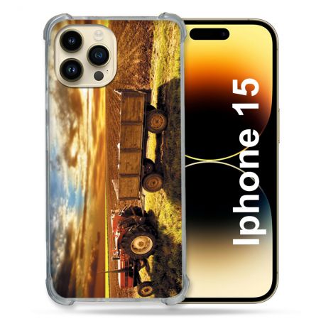 Coque Compatible MagSafe Pour Iphone 15 (6.1) Agriculture Tracteur Color