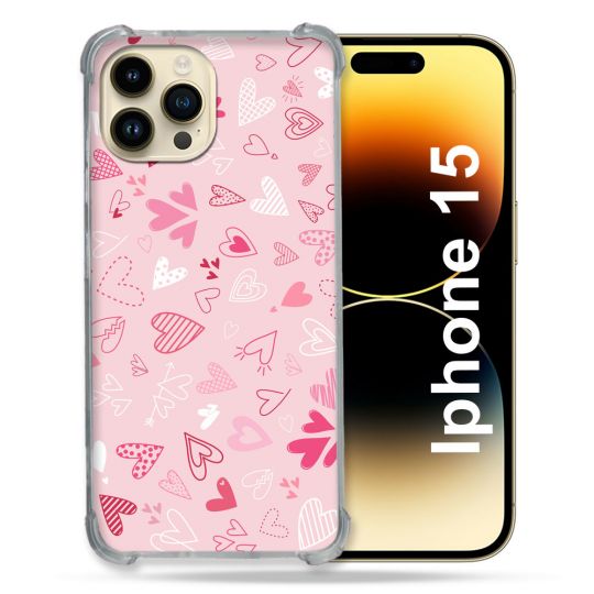 Coque Compatible MagSafe Pour Iphone 15 (6.1) Amour Ptis Coeurs