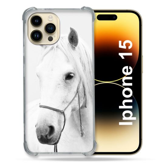 Coque Compatible MagSafe Pour Iphone 15 (6.1) Animal Cheval Cristal
