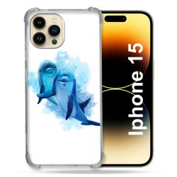 Coque Compatible MagSafe Pour Iphone 15 (6.1) Animal Dauphin Duo