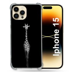 Coque Compatible MagSafe Pour Iphone 15 (6.1) Animal Girafe Noire