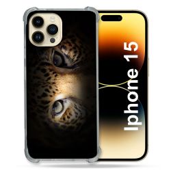 Coque Compatible MagSafe Pour Iphone 15 (6.1) Animal Leopard Yeux
