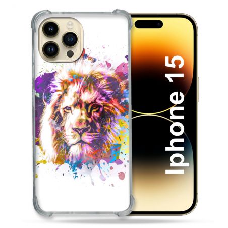 Coque Compatible MagSafe Pour Iphone 15 (6.1) Animal Lion Tag
