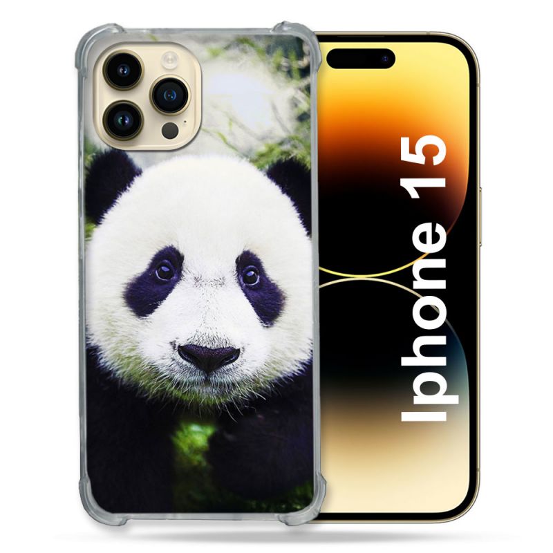 Coque Compatible MagSafe Pour Iphone 15 (6.1) Animal Panda Color