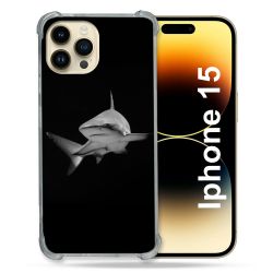 Coque Compatible MagSafe Pour Iphone 15 (6.1) Animal Requin Sombre
