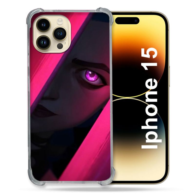 Coque Compatible MagSafe Pour Iphone 15 (6.1) Arcane Jynx Rose