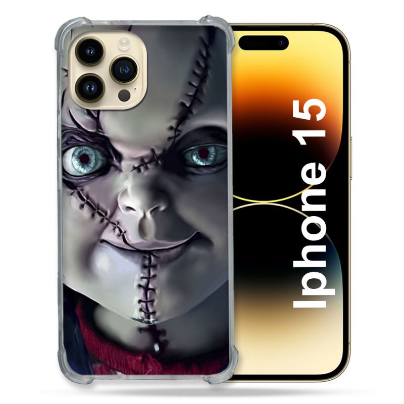 Coque Compatible MagSafe Pour Iphone 15 (6.1) Horreur Chucky Cicatrice
