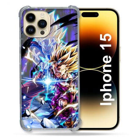 Coque Compatible MagSafe Pour Iphone 15 (6.1) Manga Dragon Ball Sangohan Duo