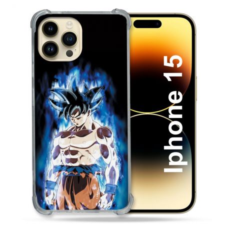 Coque Compatible MagSafe Pour Iphone 15 (6.1) Manga Dragon Ball Sangoku Noir