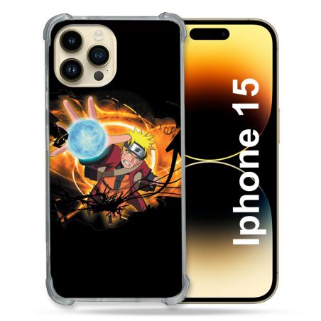 Coque Compatible MagSafe Pour Iphone 15 (6.1) Manga Naruto Noir