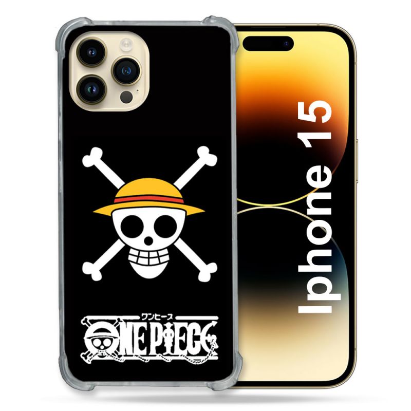 Coque Compatible MagSafe Pour Iphone 15 (6.1) Manga One Piece Tete de Mort