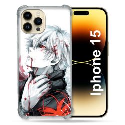 Coque Compatible MagSafe Pour Iphone 15 (6.1) Manga Tokyo Ghoul Kaneki Blanc