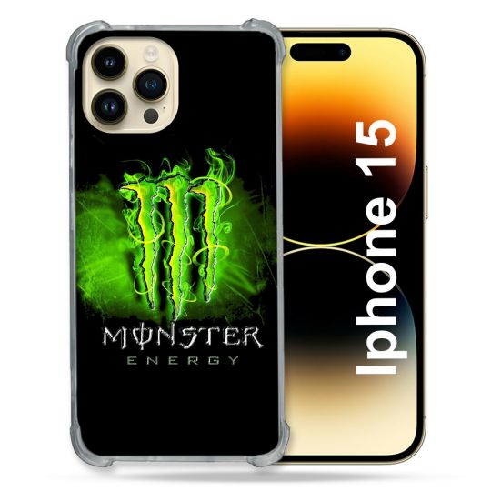 Coque Compatible MagSafe Pour Iphone 15 (6.1) Monster Energy Vert