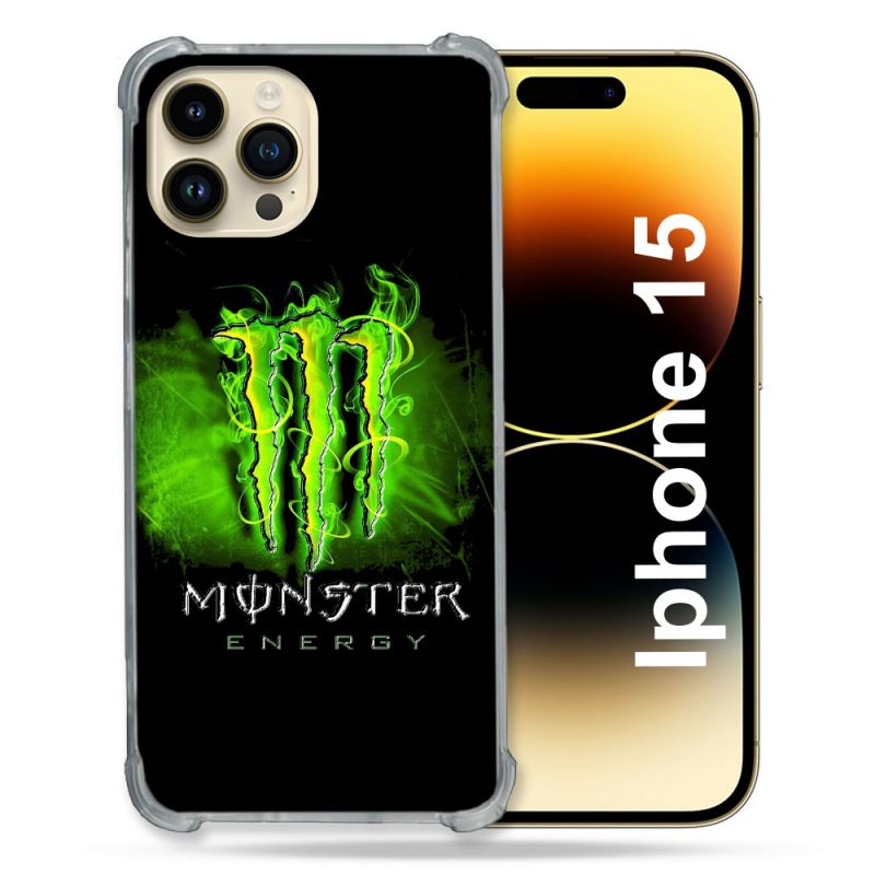 Coque Compatible MagSafe Pour Iphone 15 (6.1) Monster Energy Vert