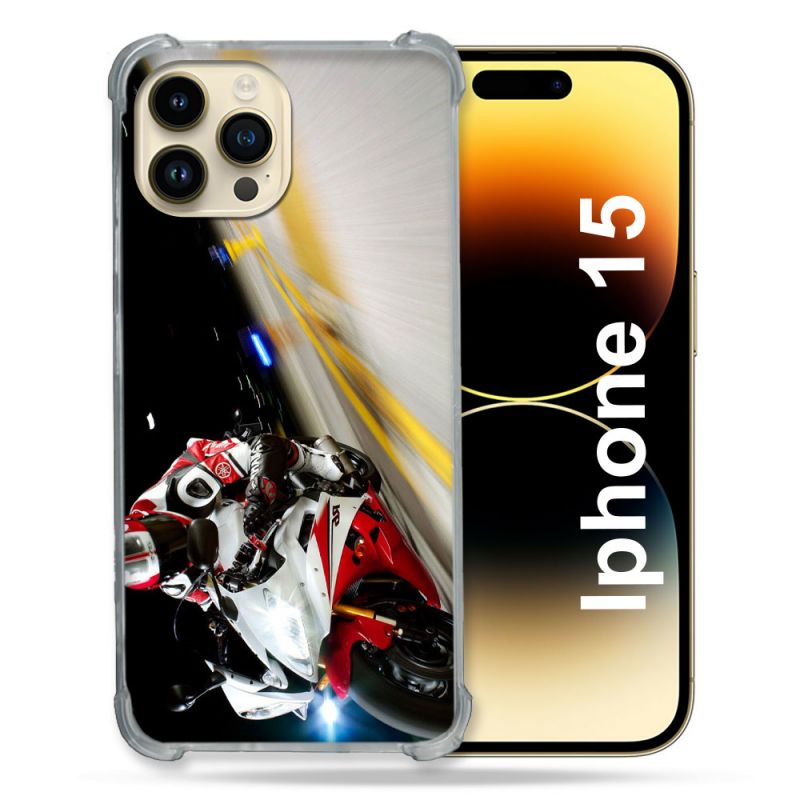 Coque Compatible MagSafe Pour Iphone 15 (6.1) Moto Course GP R6