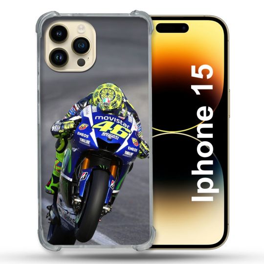 Coque Compatible MagSafe Pour Iphone 15 (6.1) Moto Course GP Wheeling 46