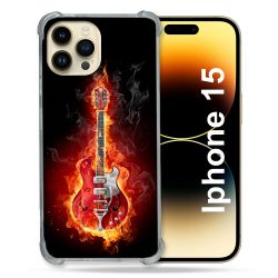 Coque Compatible MagSafe Pour Iphone 15 (6.1) Musique Guitare Electrique
