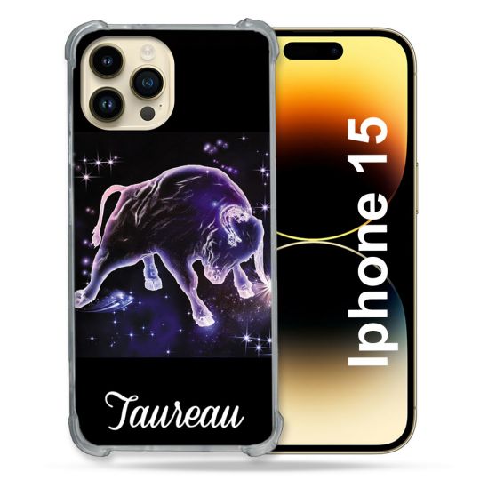 Coque Compatible MagSafe Pour Iphone 15 (6.1) Signe Zodiaque 2 Taureau