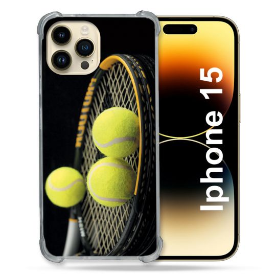 Coque Compatible MagSafe Pour Iphone 15 (6.1) Sport Tennis Balls