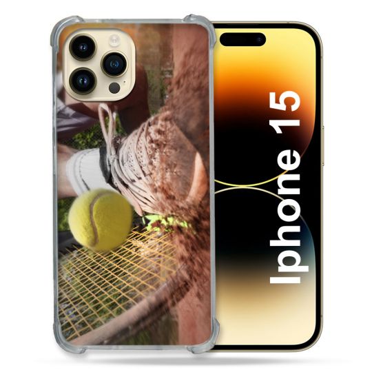 Coque Compatible MagSafe Pour Iphone 15 (6.1) Sport Tennis Glissade