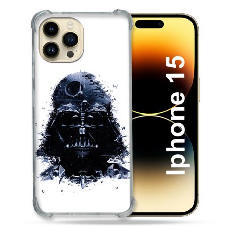 Coque Compatible MagSafe Pour Iphone 15 (6.1) Star Wars - Dark Vador Blanc