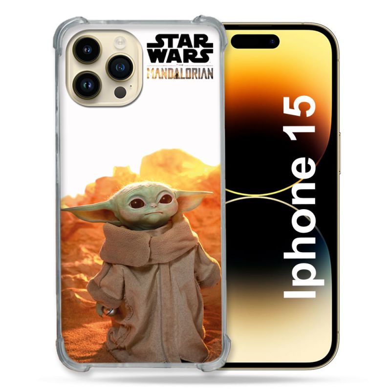 Coque Compatible MagSafe Pour Iphone 15 (6.1) Star Wars - Yoda bebe soleil