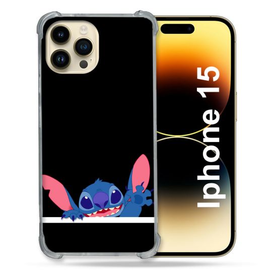 Coque Compatible MagSafe Pour Iphone 15 (6.1) Stitch Noir