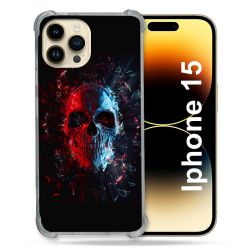 Coque Compatible MagSafe Pour Iphone 15 (6.1) Tete de Mort Deflagration