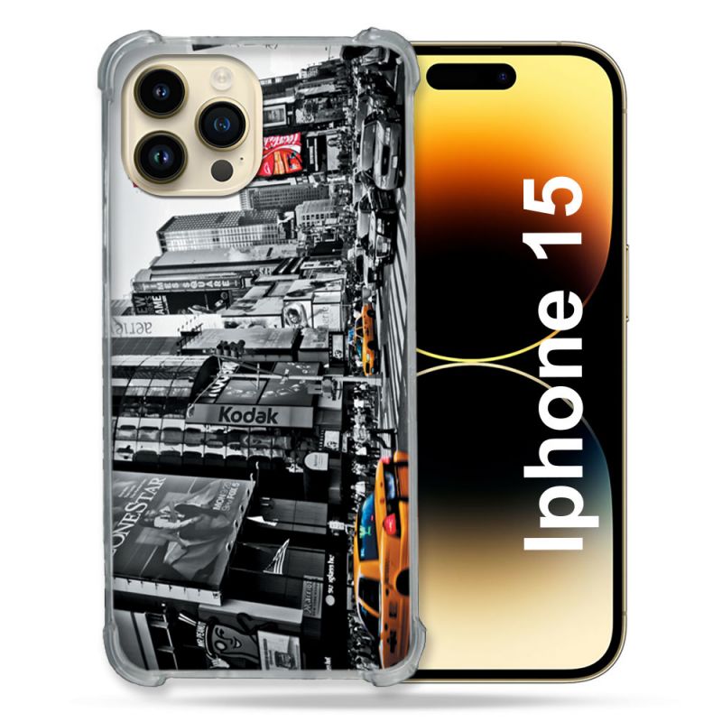 Coque Compatible MagSafe Pour Iphone 15 (6.1) Voyage Amerique USA New York Taxi