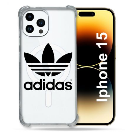 Coque Compatible MagSafe Transparente Pour Iphone 15 (6.1) Adidas