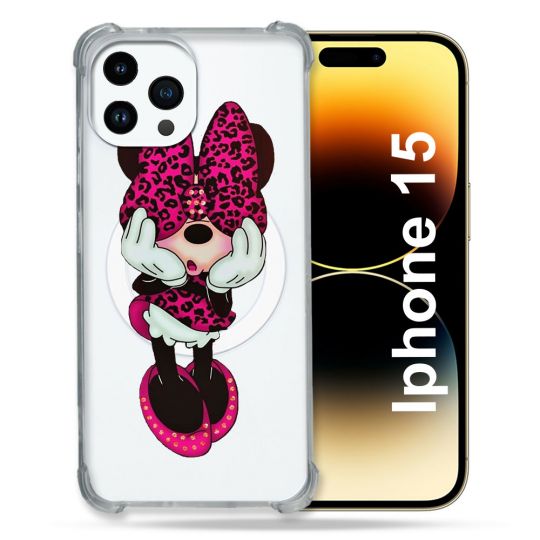 Coque Compatible MagSafe Transparente Pour Iphone 15 (6.1) Minnie