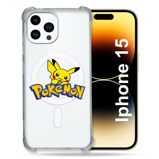 Coque Compatible MagSafe Transparente Pour Iphone 15 (6.1) Pokemon