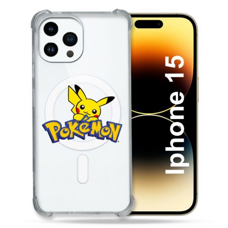 Coque Compatible MagSafe Transparente Pour Iphone 15 (6.1) Pokemon