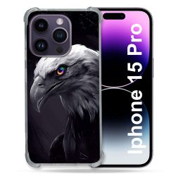 Coque Compatible MagSafe Pour Iphone 15 Pro (6.1) Animal Aigle Royal Noir