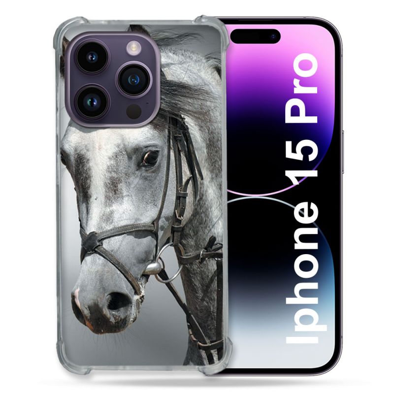Coque Compatible MagSafe Pour Iphone 15 Pro (6.1) Animal Cheval Blanc