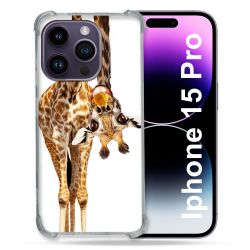 Coque Compatible MagSafe Pour Iphone 15 Pro (6.1) Animal Girafe Blanche