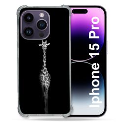 Coque Compatible MagSafe Pour Iphone 15 Pro (6.1) Animal Girafe Noire