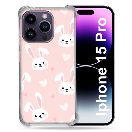 Coque Compatible MagSafe Pour Iphone 15 Pro (6.1) Animal Lapin Rose