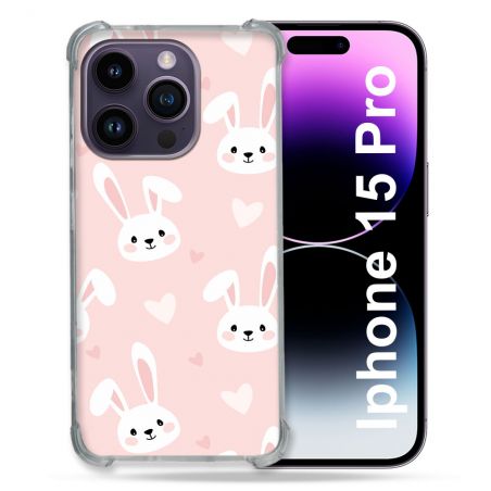 Coque Compatible MagSafe Pour Iphone 15 Pro (6.1) Animal Lapin Rose