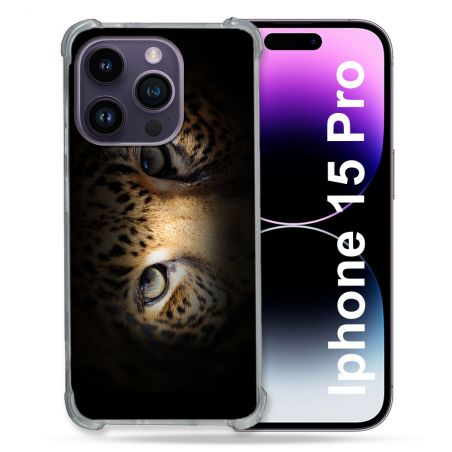 Coque Compatible MagSafe Pour Iphone 15 Pro (6.1) Animal Leopard Yeux