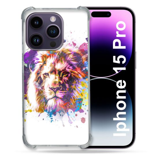Coque Compatible MagSafe Pour Iphone 15 Pro (6.1) Animal Lion Tag