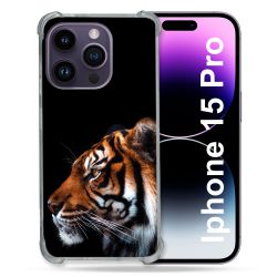 Coque Compatible MagSafe Pour Iphone 15 Pro (6.1) Animal Tigre Noir
