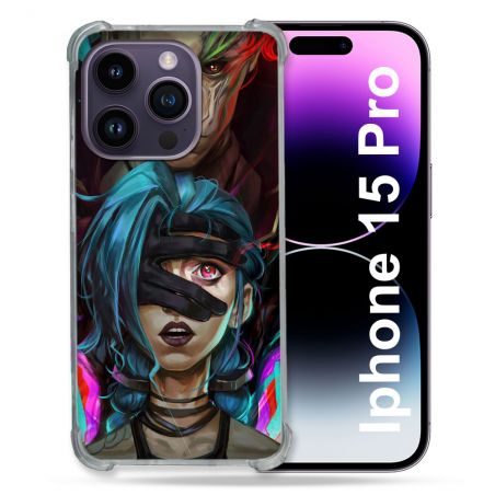 Coque Compatible MagSafe Pour Iphone 15 Pro (6.1) Arcane Jynx Bleu