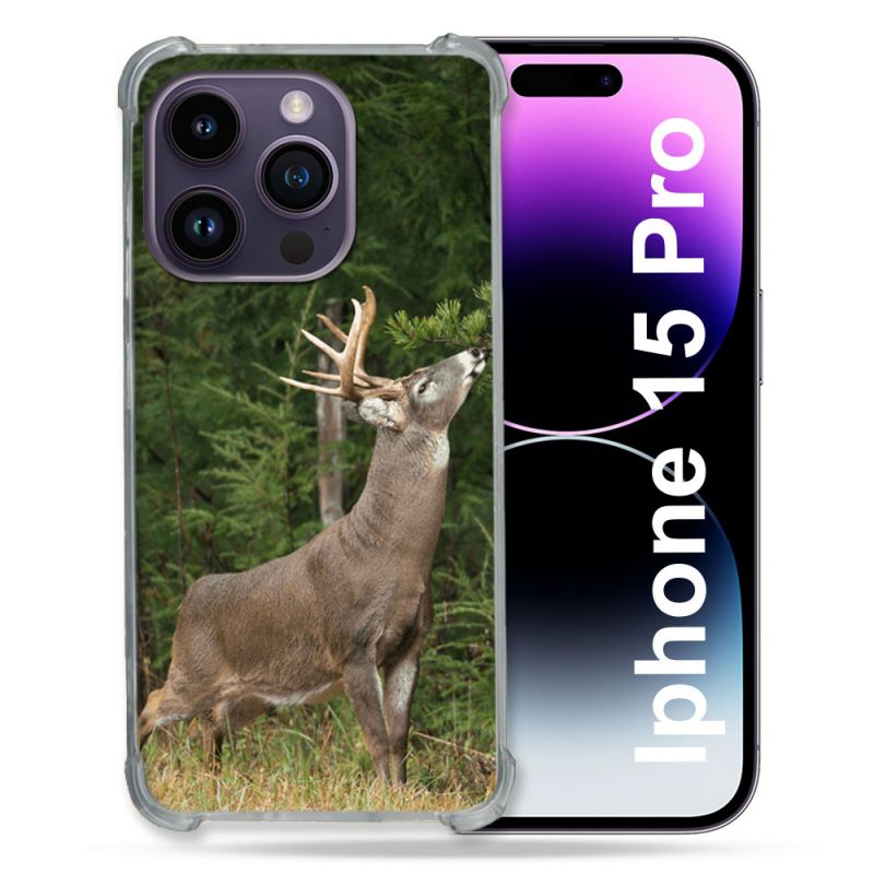 Coque Compatible MagSafe Pour Iphone 15 Pro (6.1) Chasse Cerf