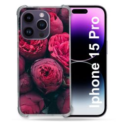 Coque Compatible MagSafe Pour Iphone 15 Pro (6.1) Fleur Pivoine