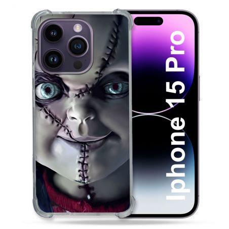 Coque Compatible MagSafe Pour Iphone 15 Pro (6.1) Horreur Chucky Cicatrice