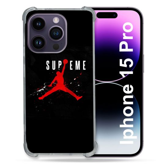 Coque Compatible MagSafe Pour Iphone 15 Pro (6.1) Jordan Supreme Noir