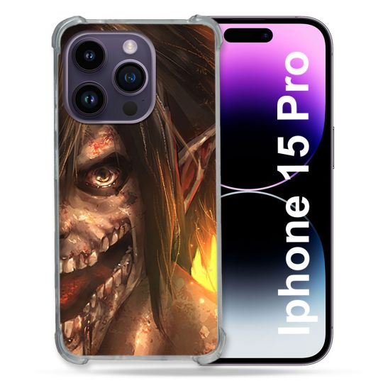 Coque Compatible MagSafe Pour Iphone 15 Pro (6.1) Manga Attaque Titans Eren Titan